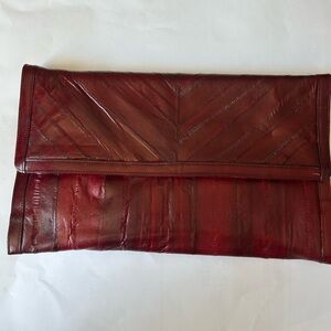 Vintage Classic Eel Skin Leather Purse Handbag Clutch